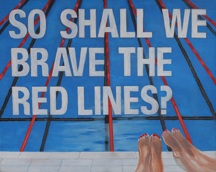 Red lines Oil on linen, 40 x 51 cm
