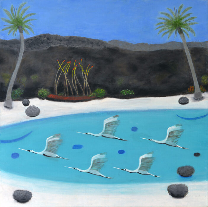 Painted pool 6 Oil on canvas, 68.5 x 68.5 cm