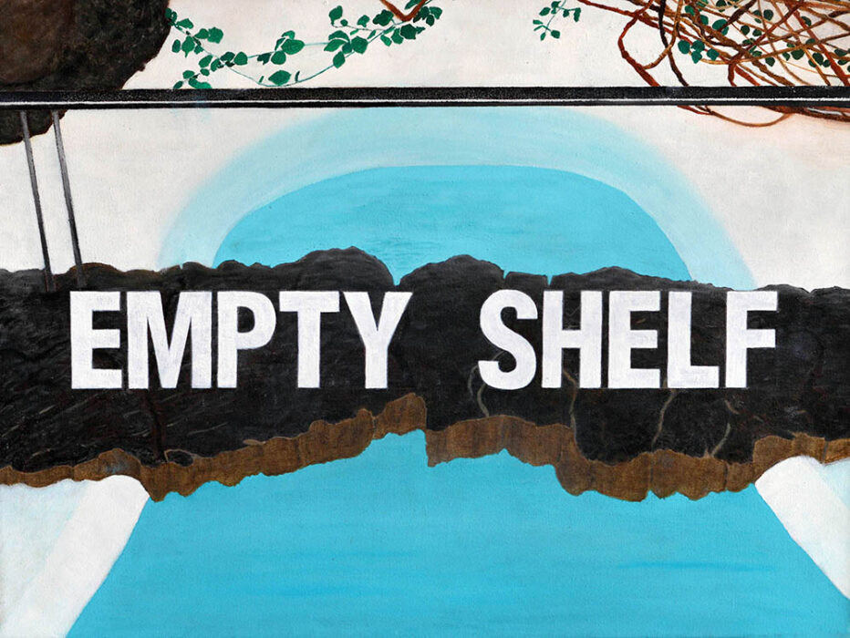 Empty shelf Oil on canvas, 45.5 x 61 cm
