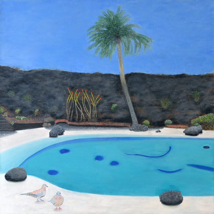 Painted pool 5 Oil on canvas, 68.5 x 68.5 cm